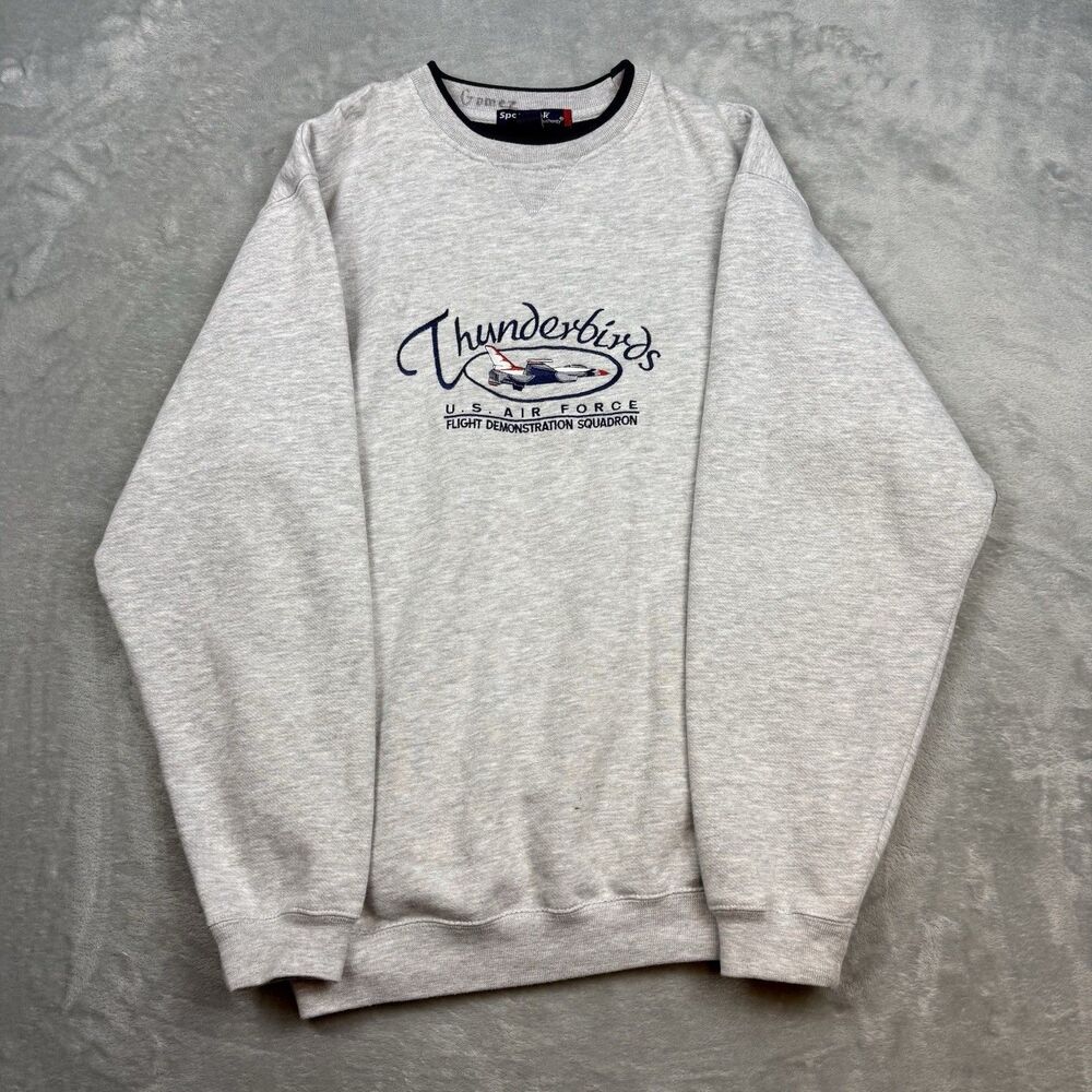 U.S. Air Force Thunderbirds Sweatshirt Mens Small Gray Embroidered Crewneck